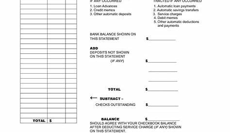 Checkbook Reconciliation Practice Worksheets checking account