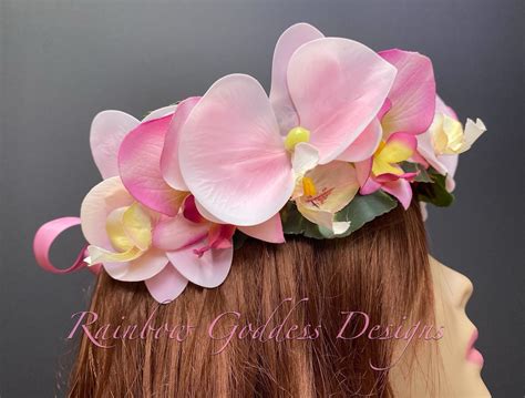 Pink Orchid Crown Flower Crown Tropical Crown Floral Headpiece