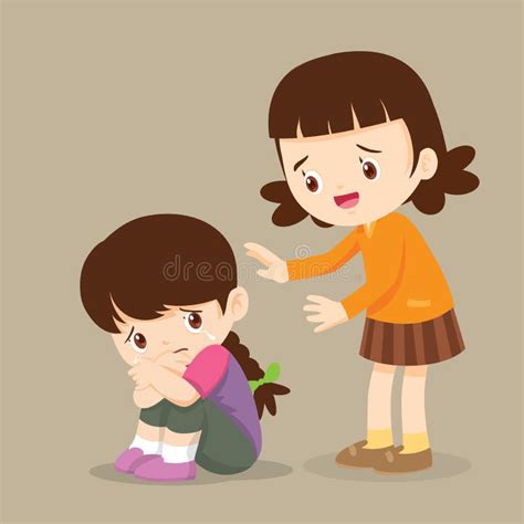 Girl Comforting Her Crying Friend Stock Vector Illustration Of Girls