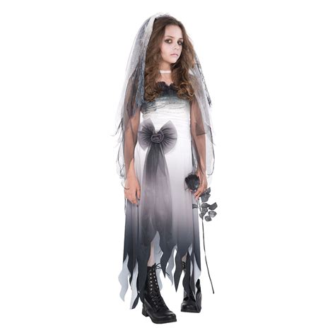 Teens Graveyard Bride Zombie Costume Girls Halloween Teen Ages 12 14