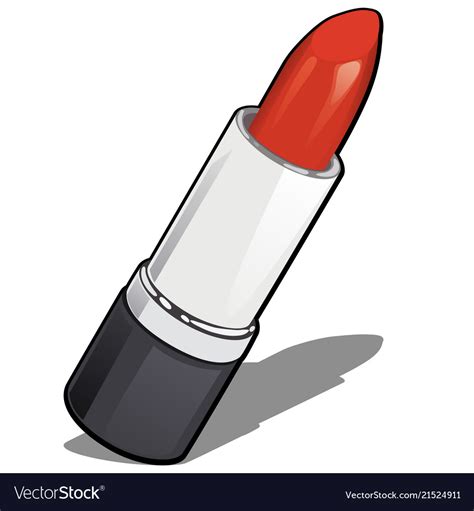 Bright Red Lipstick Isolated On White Background Vector Image