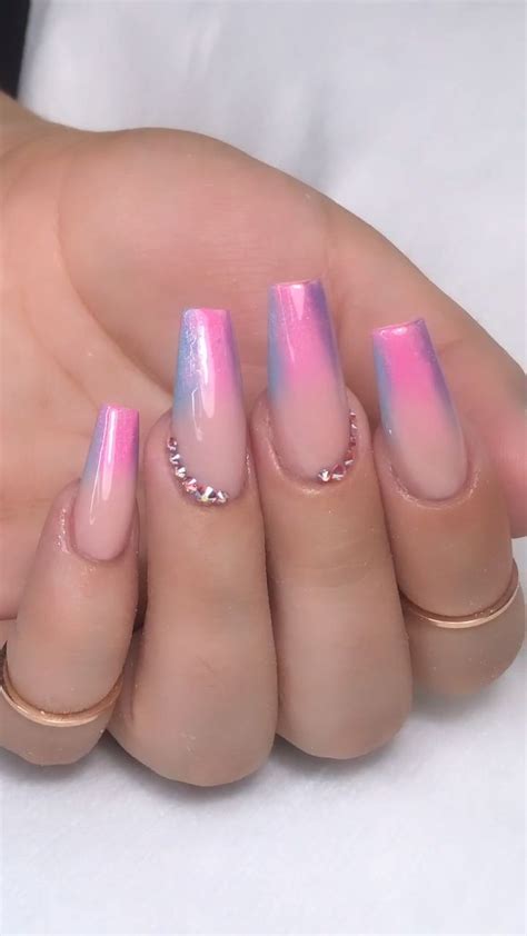 Colored Ombré Fade Video Faded Nails Pink Ombre Nails Pink Nails