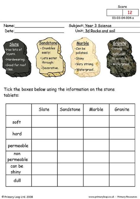 Uk Types Of Stone Worksheet 지구 과학 수업 4학년 과학 중학교 과학