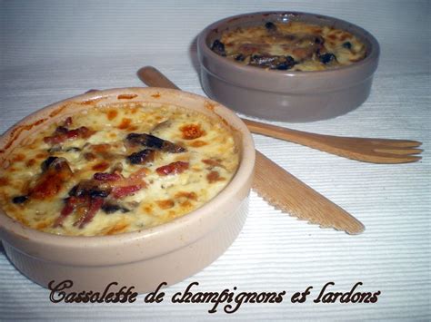 Cassolette de champignons et lardons Dans vos assiettes