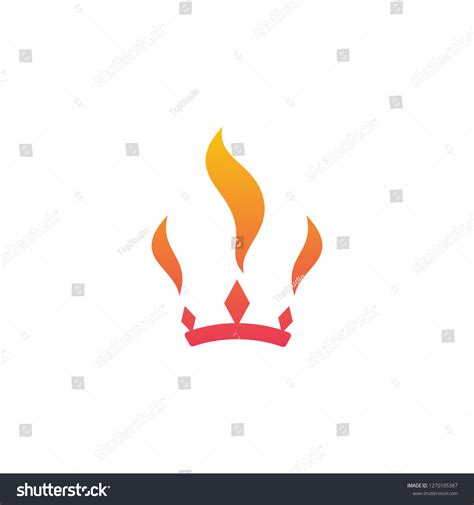 Fire Crown Logo Designs Concept Vector Stock Vector Royalty Free
