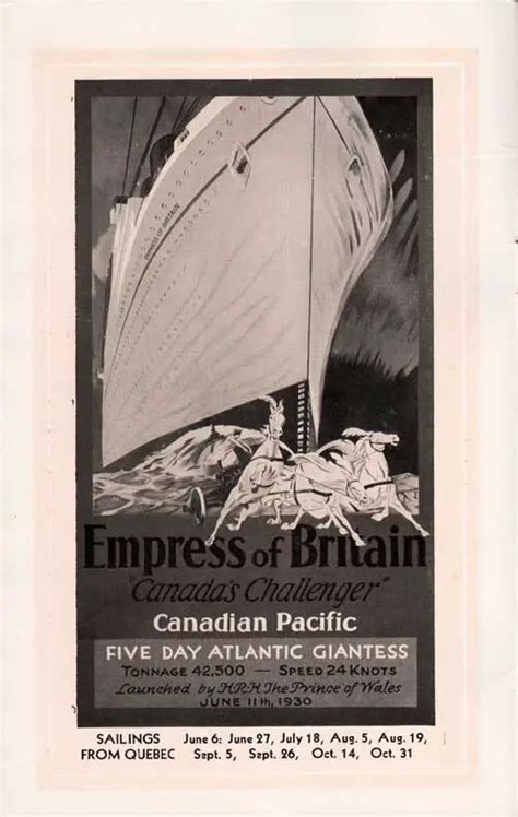 Rms Empress Of Britain Archival Collection Gg Archives