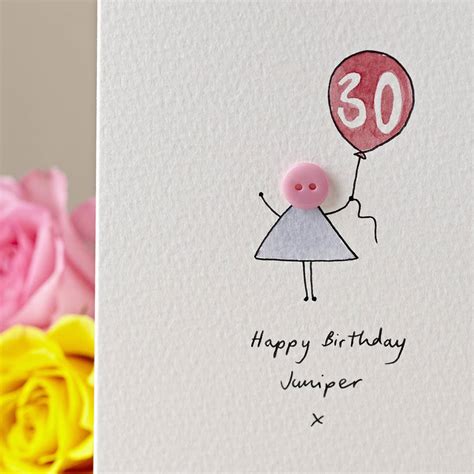 Personalised Handmade Button Balloon Birthday Card By Hannah Shelbourne
