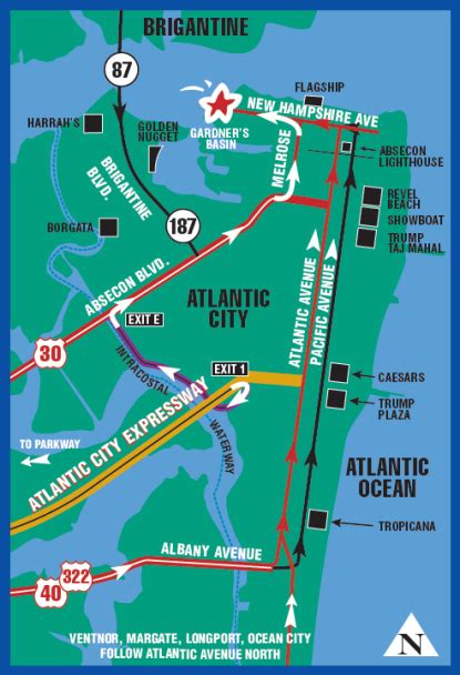 Directions And Map Atlantic City East Coast Travel East Coast Vacation