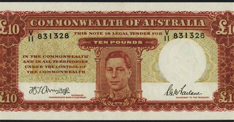 Australia 10 Pounds banknote 1942 King George VI|World ...