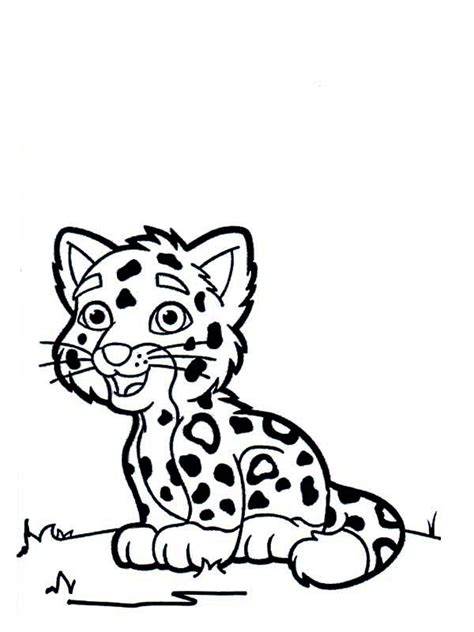 Cartoon Drawing Of A Cute Tiger Cub Coloring Page