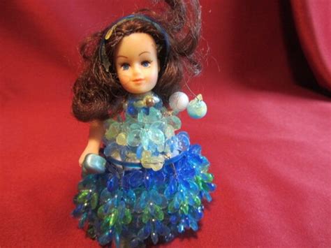 Hand Crafted Vintage Safety Pin Doll Beaded Girl Figurine Etsy