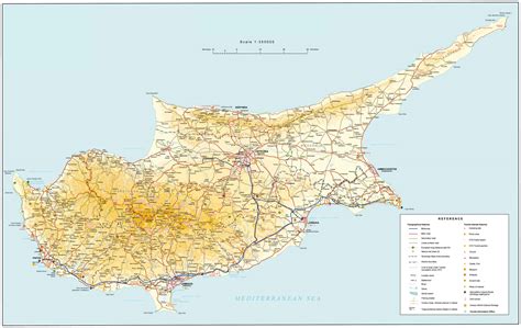 President of the republic of cyprus. Cyprus tourist map with cities