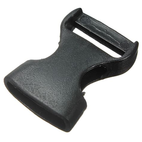 5x Black 25mm Plastic Side Release Buckle Slider Clip Fastener