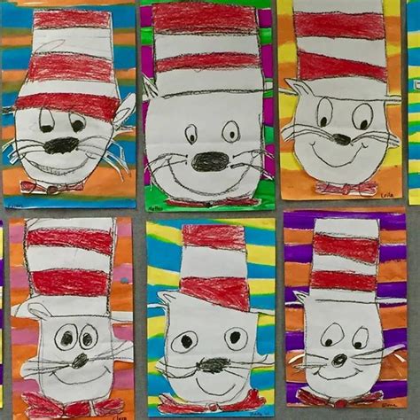 Dr Seuss Day Activity How To Draw Cat In The Hat Dr Seuss Art Dr
