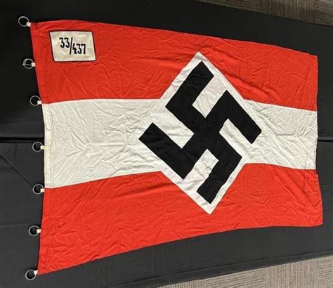 Bid Now Wwii Nazi German Hitler Youth Unit Marked Flag Ww2 March 6