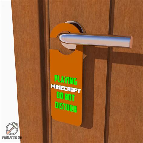 Playing Minecraft Door Hanger 3d Models Download Creality Cloud