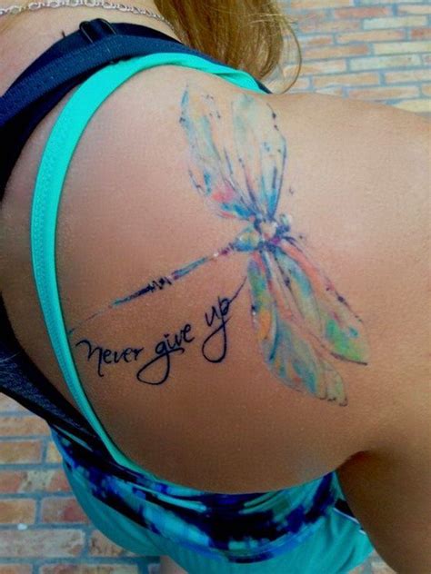 Dragonfly Watercolor Shoulder Tattoo Ideas