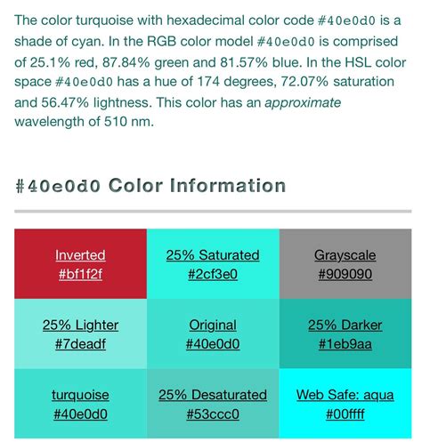 ️ Turquoise 40e0d0 Hex Color Code The Color Turquoise Is A Shade Of