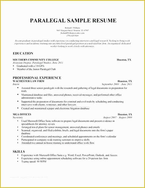Free Paralegal Resume Templates