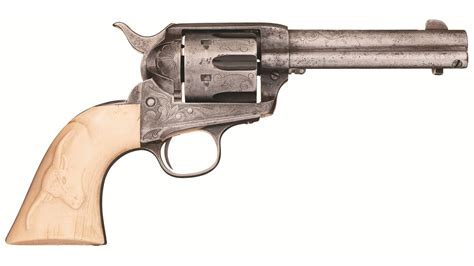 Engraved Colt First Generation Single Action Army Revolver Rock