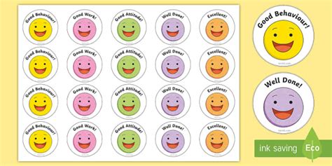 Smiley Face Badges Teacher Made Resource Twinkl Twinkl