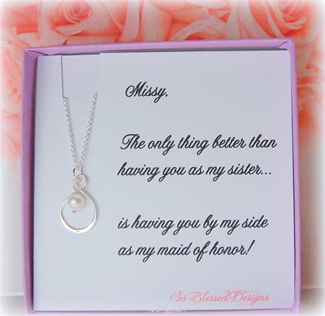 Maid Of Honor Sister T Matron Of Honor Infinity Necklace Etsy