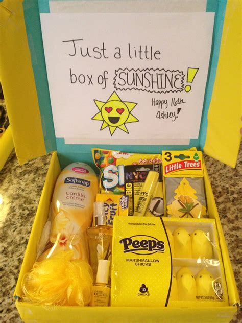 Best friend gift box diy. Great gift idea! | Sunshine gift, Friend birthday gifts ...