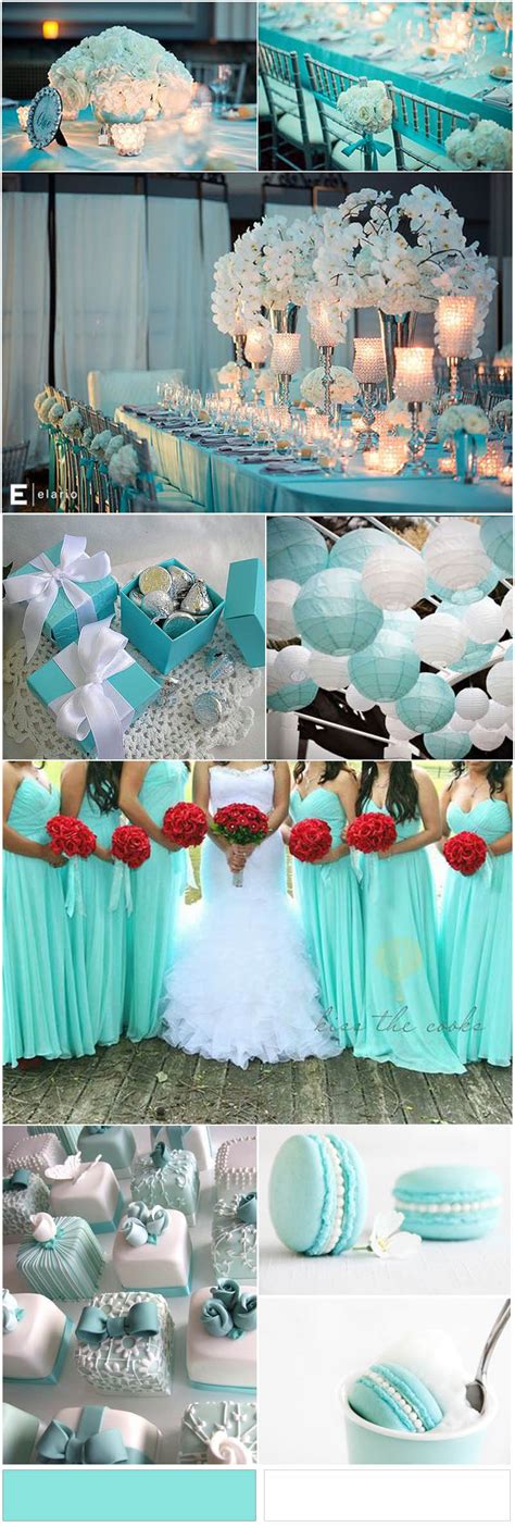 This color reminds people of the clean water in tropical oceans and of course the jewelery tiffany & company for which tiffany blue is a trademarked color. Tiffany Blue-inspired Wedding Color Ideas - Mrs to Be