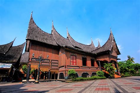 rumah gadang minangkabau big house or rumah bagonjong house for the minangkabau people