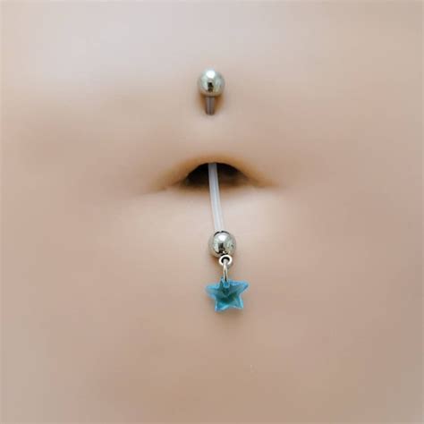 Pregnancy Navel Belly Button Ring Barbell Maternity Crystal Ball