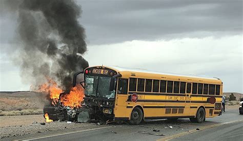 School Bus Catches Fire After Head On Collision School Transportation