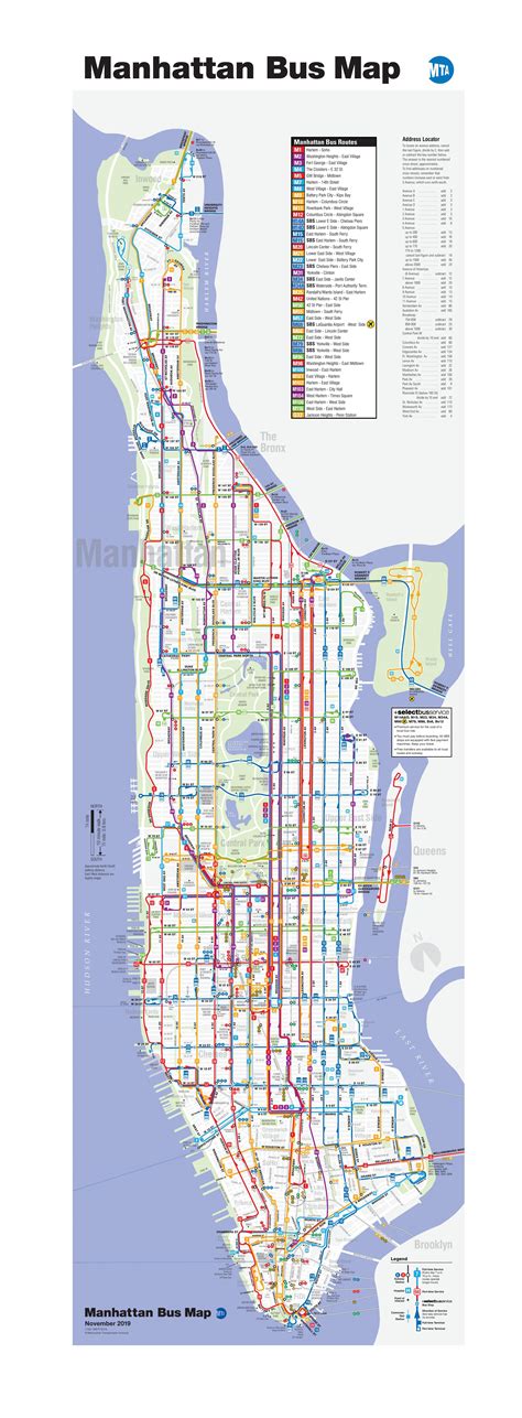 Nyc Bus Map Manhattan California Southern Map