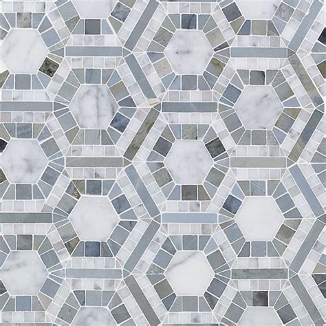 Cosmos Carrara And Moonstone Hexagon Marble Polished Mosaic Tile