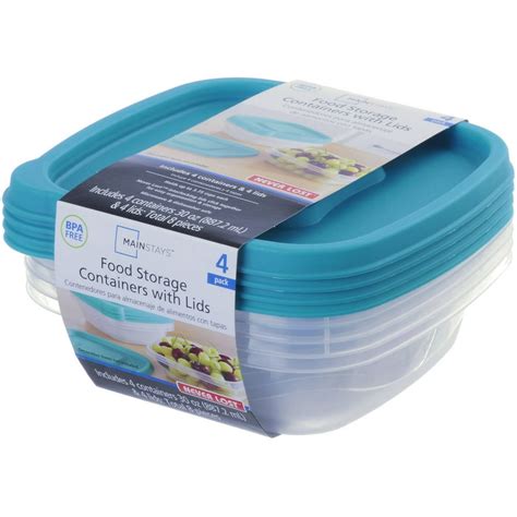 Mainstays Never Lost Square Food Storage Container 375 Cup 4 Count