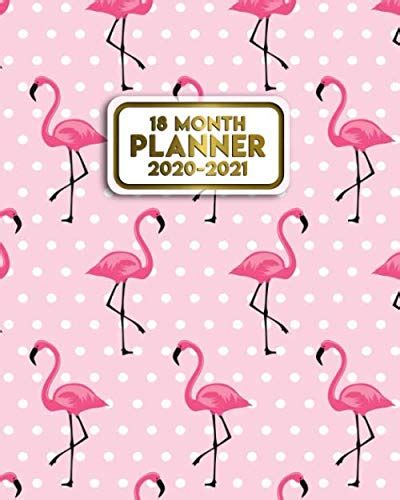 ﻿download Free 18 Month Planner 2020 2021 Pink Flamingo Polka Dots