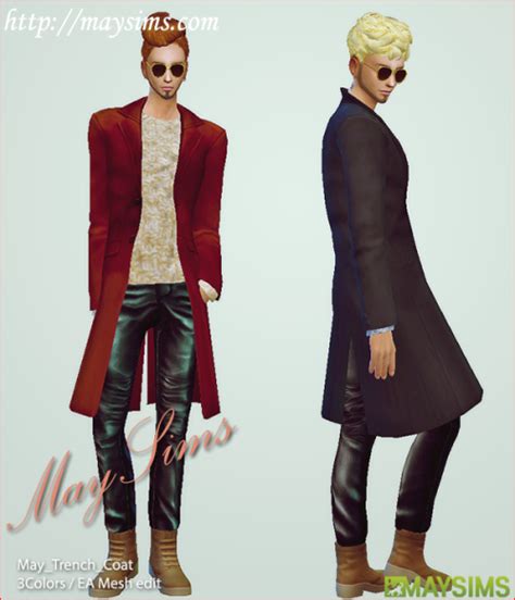 Sims 4 Trenchcoat For Male Top 3colors Original Creator Ea Mesh