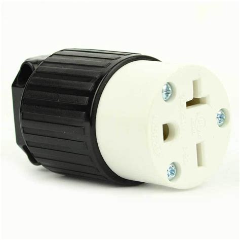 Straight Electrical Sideways Female Receptacle 3 Wire 20 Amps 250v