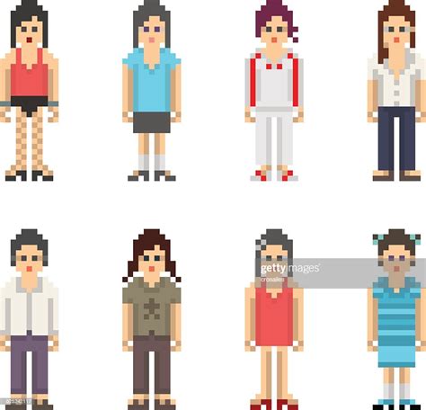Pixel People Women High Res Vector Graphic Getty Images
