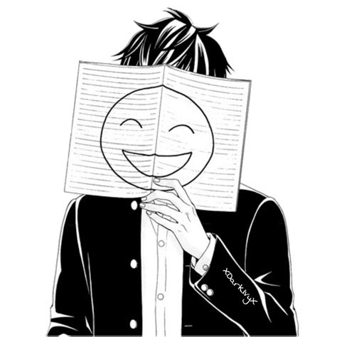 Sad Anime Character Pfp Smile Mask Photo Hiding Crying Sad Sadness