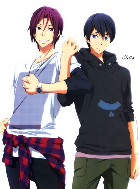 Rin E Haru Render By Stella X On Deviantart Free Iwatobi Swim Club