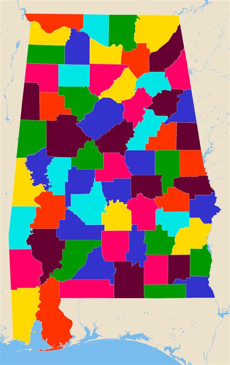 South Alabama Counties Map