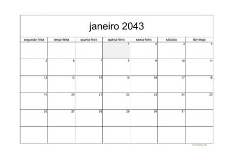 Calendário 2043
