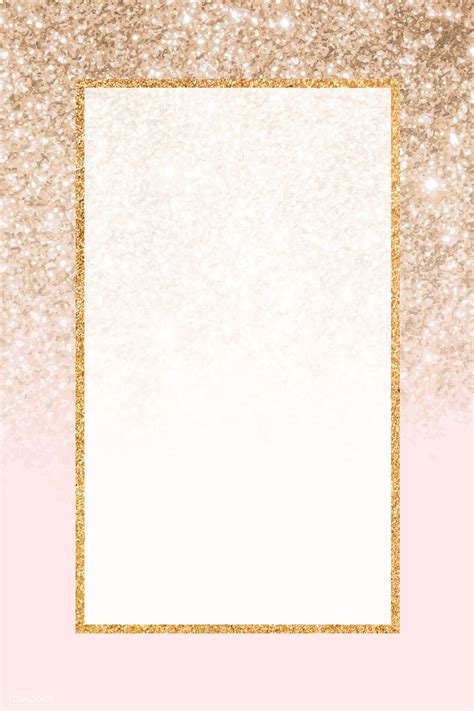 Gold Glittery Rectangle Frame Vector Free Image By