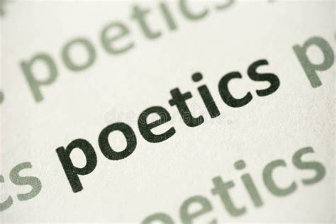 Word Poetics Printed On Paper Macro Stock Image Image Of Page