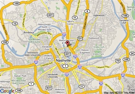 Nashville Davidson Map Tourist Attractions