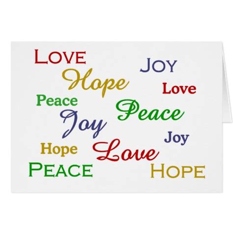 Peace Love Joy Hope Holiday Card Zazzle