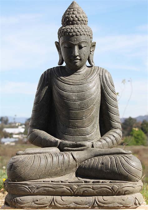 Sold Stone Meditating Garden Buddha Statue 39 97ls303 Hindu Gods