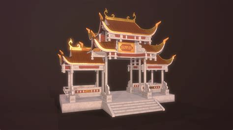 Palace Asian Fairyland Building Temple Shrine Temple Low Poly 3d Model