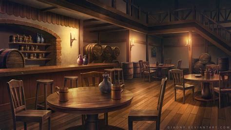 Tavern By Giaonp On Deviantart Móveis Medievais Cenário Anime Locais