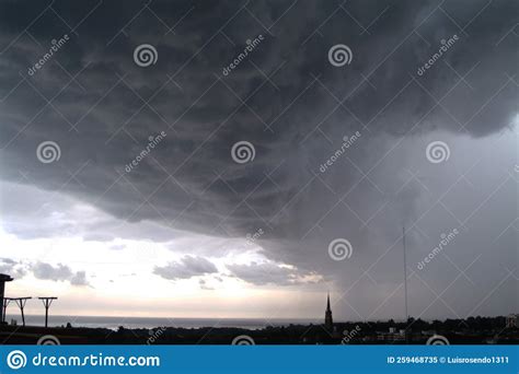 Supercell Storm Clouds With Hail And Intence Winds Stock Image Image